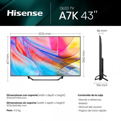 Смарт-ТВ Hisense 43A7KQ 43" 4K Ultra HD QLED image 5