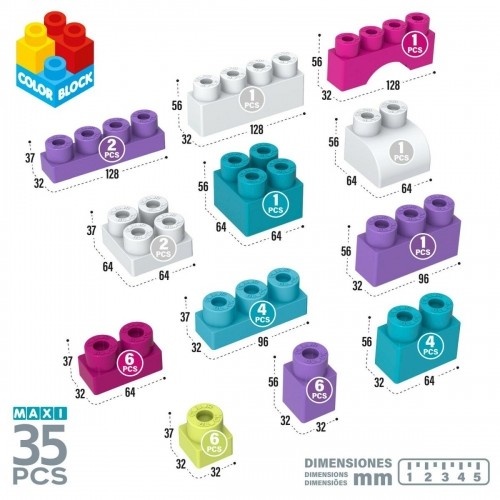 Строительный набор Color Block Trendy Сумка 35 Предметы (6 штук) image 5