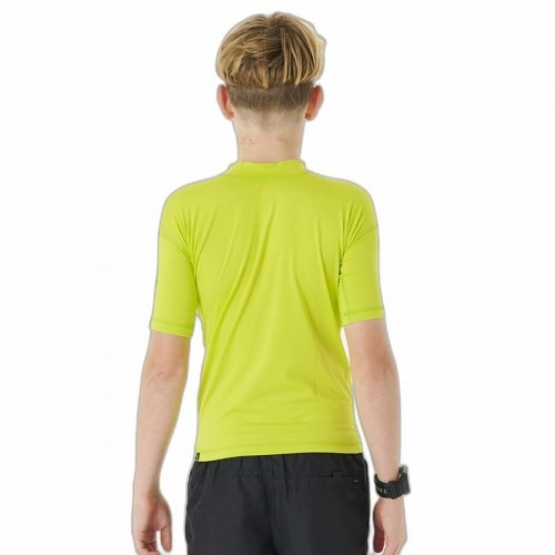 Child's Short Sleeve T-Shirt Rip Curl Corps S/S Rash Yellow Surf Lycra image 5