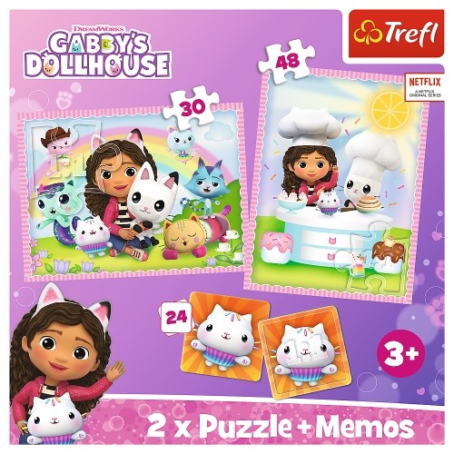 TREFL GABBY´S DOLLHOUSE Puzles komplekts 30 gab + 48 gab + 24 memo image 5