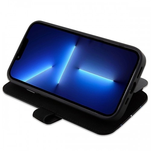 Etui BMW BMBKP14L22RVSK iPhone 14 Pro 6,1" czarny|black bookcase Leather Stamp Blue Lines image 5