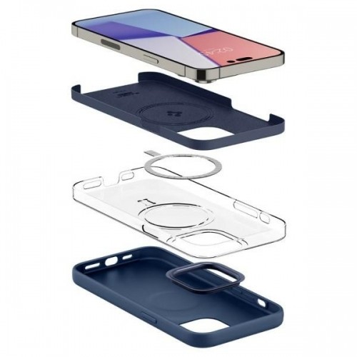Spigen Silicone Fit iPhone 14 Pro Max 6,7" MAG Magsafe granatowy|navy blue ACS04847 image 5