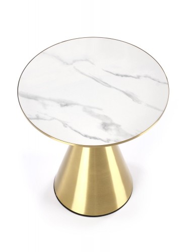 Halmar TRIBECA coffee table, white marble / gold image 5