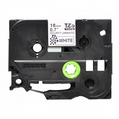Laminēta lente iekārtu marķēšanai Brother TZE-SE4 Drošības lente Melns/Balts 18mm image 5