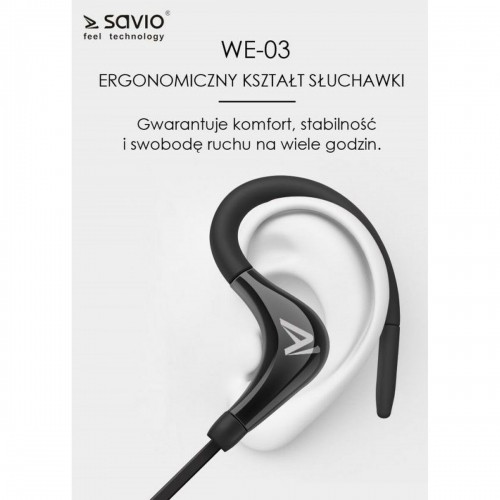 Sport Bluetooth Headset Savio WE-03 Black image 5