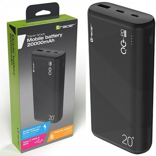 Power Bank Lādētājs Tracer AMOS Melns 20000 mAh image 5