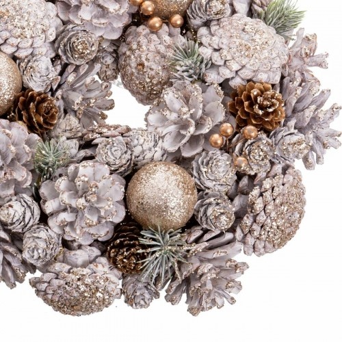 Advent wreathe White Golden Plastic Foam Pineapples 26 x 26 x 8 cm image 5