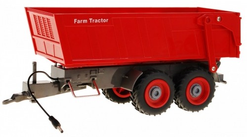 RoGer Green Lauksaimniecības traktors zaļš ar sarkanu piekabi 1:28 image 5