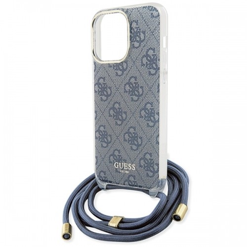 Guess GUHCP15LHC4SEB iPhone 15 Pro 6.1" niebieski|blue hardcase Crossbody Cord 4G Print image 5