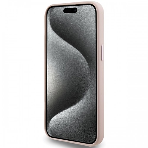 Karl Lagerfeld KLHCP15LSMHCNPP iPhone 15 Pro 6.1" różowy|pink Silicone Choupette Metal Pin image 5