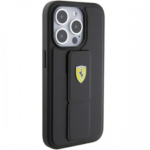 Ferrari FEHCP15LGSPSIK iPhone 15 Pro 6.1" czarny|black hardcase Grip Stand Metal Logo image 5