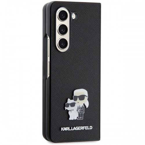Karl Lagerfeld KLHCZFD5SAKCNPK Z Fold5 F946 hardcase czarny|black Saffiano Karl&Choupette Pin image 5