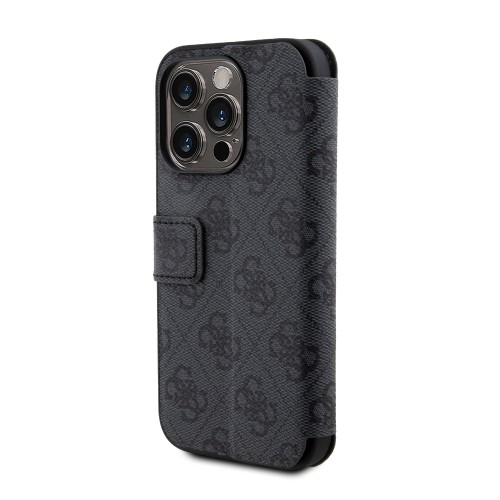 Guess PU Leather 4G Metal Logo Book Case for iPhone 15 Pro Grey image 5