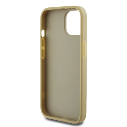 Guess PU Fixed Glitter 4G Metal Logo Case for iPhone 13 Gold image 5