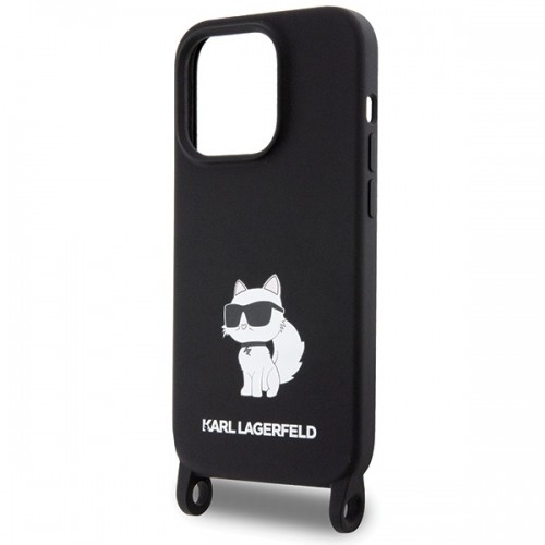 Karl Lagerfeld KLHCP15LSCBSCNK iPhone 15 Pro 6.1" hardcase czarny|black Crossbody Silicone Choupette image 5