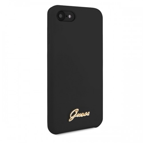 Guess GUHCI8LSLMGBK iPhone 7|8|SE 2020 | SE 2022 black|czarny hard case Silicone Vintage Gold Logo image 5