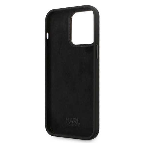 Karl Lagerfeld Liquid Silicone Metal Ikonik Case for iPhone 15 Pro Max Black image 5