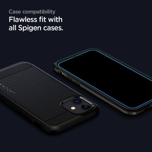 Apple TEMPERED Spigen ALM GLASS FC 2-PACK IPHONE 12|12 PRO BLACK image 5