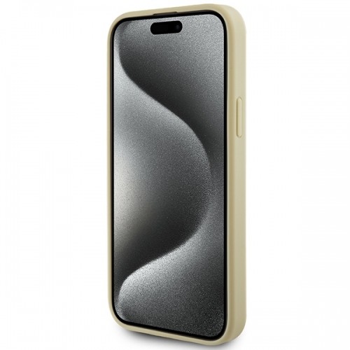 Guess GUHCP15SPS4DGPD iPhone 15 6.1" złoty|gold hardcase Leather 4G Metal Logo Strass image 5