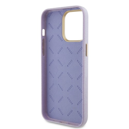 Guess PU Glitter Full Wrapped Case for iPhone 15 Pro Max Lilac image 5