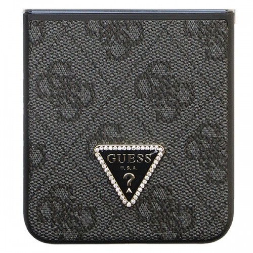 Guess GUHCZF5P4TDPK F731 Z Flip5 czarny|black hardcase Leather 4G Diamond Triangle image 5