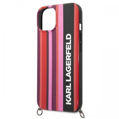 Karl Lagerfeld KLHCP14SSTSTP iPhone 14 6,1" hardcase różowy|pink Color Stripes Strap image 5