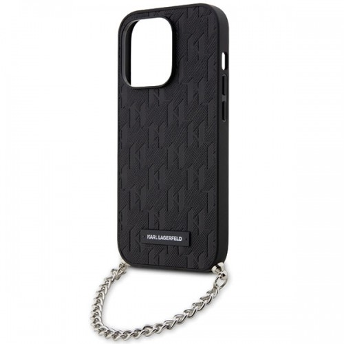 Karl Lagerfeld KLHCP14XSACKLHPK iPhone 14 Pro Max 6.7" czarny|black hardcase Saffiano Monogram Chain image 5