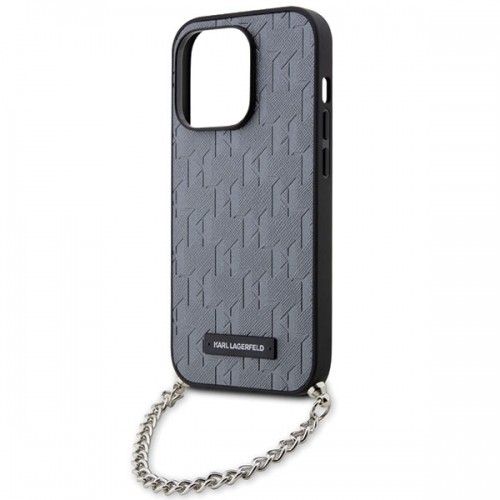 Karl Lagerfeld KLHCP14XSACKLHPG iPhone 14 Pro Max 6.7" srebrny|silver hardcase Saffiano Monogram Chain image 5