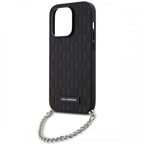 Karl Lagerfeld KLHCP14LSACKLHPK iPhone 14 Pro 6.1" czarny|black hardcase Saffiano Monogram Chain image 5