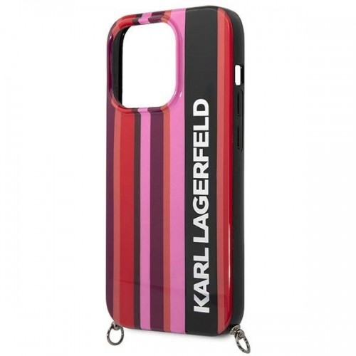 Karl Lagerfeld KLHCP14XSTSTP iPhone 14 Pro Max 6,7" hardcase różowy|pink Color Stripes Strap image 5