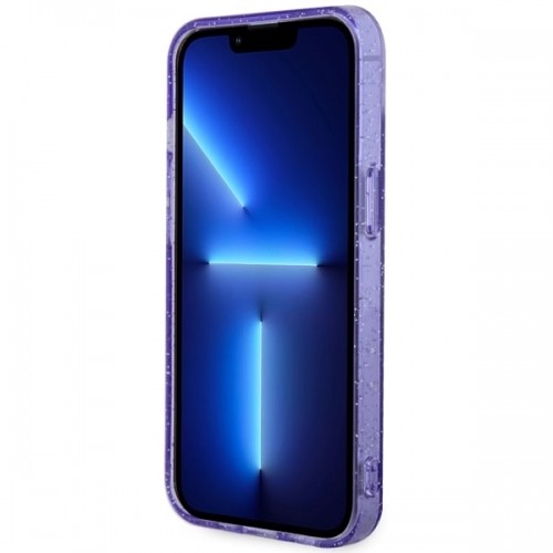 Guess GUHMP14MHCMCGU iPhone 14 Plus 6.7" purpurowy|purple hardcase Glitter Gold MagSafe image 5