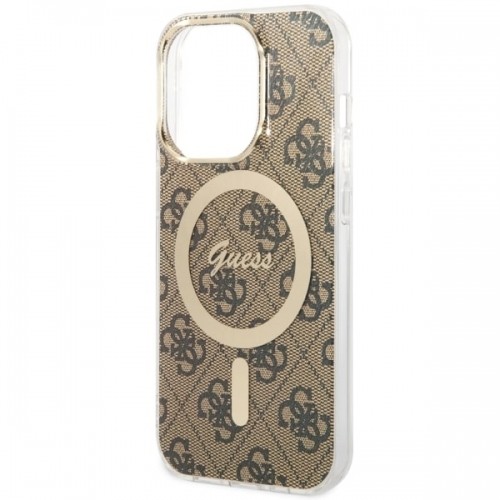 Guess GUHMP14LH4STW iPhone 14 Pro 6.1" brązowy|brown hardcase 4G MagSafe image 5