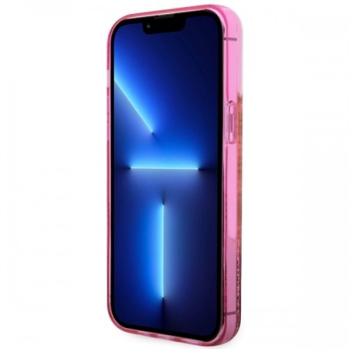 Guess GUHCP14LLC4PSGP iPhone 14 Pro 6.1" różowy|pink hardcase Liquid Glitter 4G Transculent image 5