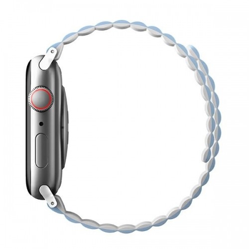 UNIQ pasek Revix Apple Watch Series 4|5|6|7|8|SE|SE2|Ultra 42|44|45|49mm. Reversible Magnetic biały-niebieski|white-blue image 5
