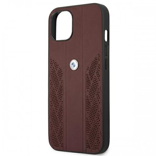 Etui BMW BMHCP13MRSPPR iPhone 13 6,1" czerwony|red hardcase Leather Curve Perforate image 5