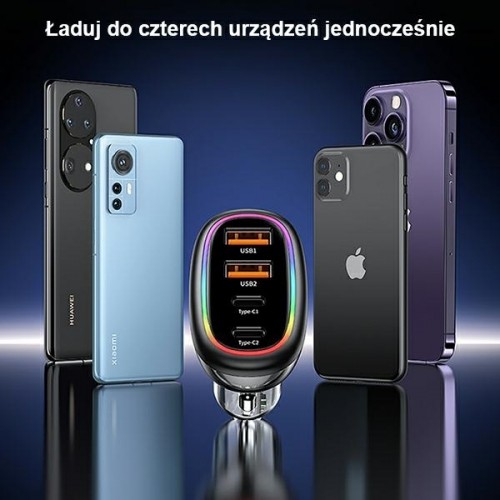 USAMS Ład. sam. 2xUSB-C 2xUSB-A C34 120W Fast Charge niebieski|blue CC169CC01 (US-CC169) image 5