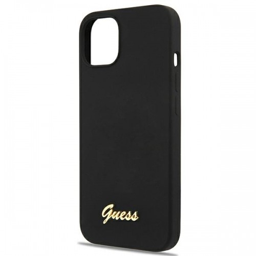 Guess GUHMP13MLSLMGBK iPhone 13 6,1" black|czarny hardcase Silicone Script Gold Logo Magsafe image 5