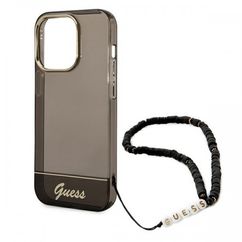 Guess GUHCP14LHGCOHK iPhone 14 Pro 6,1" czarny|black hardcase Translucent Pearl Strap image 5