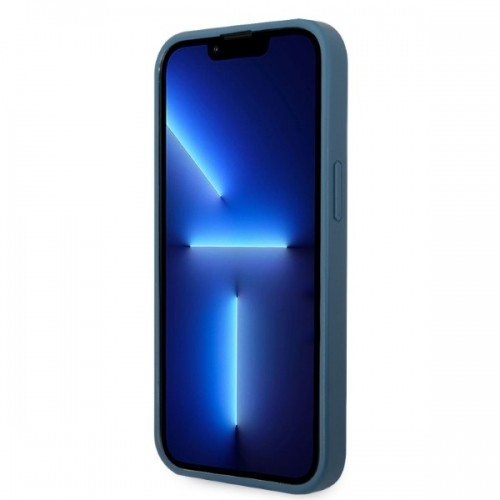 Guess GUHCP13SP4TPB iPhone 13 mini 5,4" niebieski|blue hardcase 4G Triangle Logo Cardslot image 5