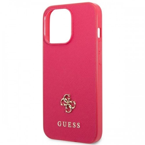 Guess GUHCP13LPS4MF iPhone 13 Pro | 13 6,1" różowy|pink hardcase Saffiano 4G Small Metal Logo image 5