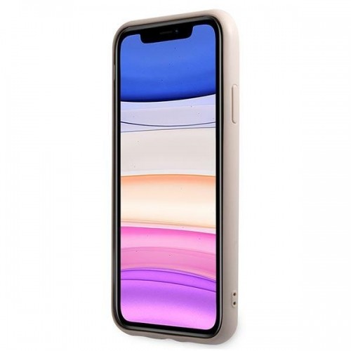 Guess GUHCN61G4GLPI iPhone 11 6,1" | Xr różowy|pink hard case 4G Stripe Collection image 5