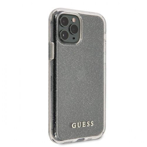 Guess GUHCN58PCGLSI iPhone 11 Pro srebrny|silver hard case Glitter image 5