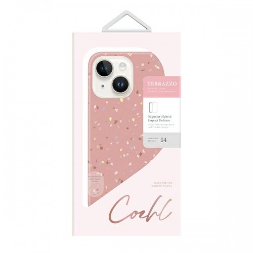 UNIQ etui Coehl Terrazzo iPhone 14 6,1" różowy|coral pink image 5