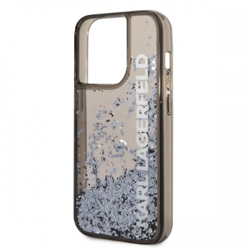 Karl Lagerfeld Translucent Liquid Glitter Case for iPhone 14 Pro Max Black image 5