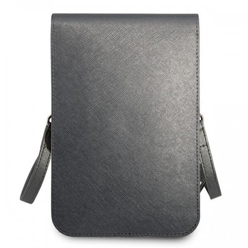 Guess PU Saffiano Triangle Logo Phone Bag Grey image 5