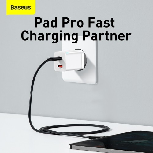 OEM Baseus Super Si Pro Quick Charger USB + USB-C 30W (white) image 5