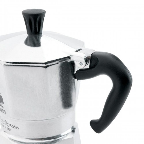 Italian Coffee Pot Bialetti Moka Express Silver Aluminium Metal 60 ml 1 Cup image 5