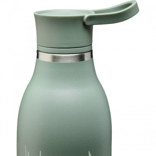 Aladdin Термо бутылка CityLoop Thermavac eCycle Water Bottle 0.6Л, переработанная из нержавеющей стали / серо-зеленая Leaf image 5