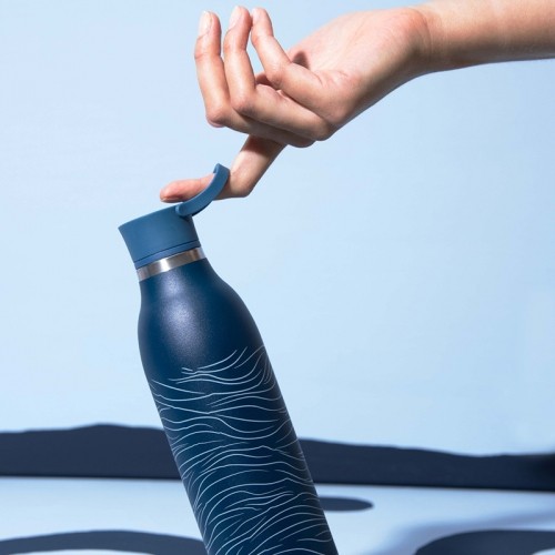 Aladdin Термо бутылка CityLoop Thermavac eCycle Water Bottle 0.6Л, переработанная из нержавеющей стали / темно-синяя Wave image 5