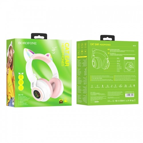 OEM Borofone Headphones BO18 Cat Ear bluetooth white image 5